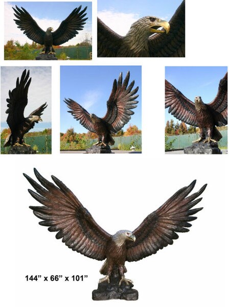 Giant American Eagle Monumental Bronze Sculpture United States Tribute